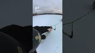 It's like wakeboarding, but in the snow! 😂🌨️ I 🎥: IG - @kasper_kumpulainen #atv #vehicles #snow