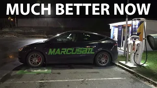 Tesla Model Y Performance improvements in auto high beam and DC charging