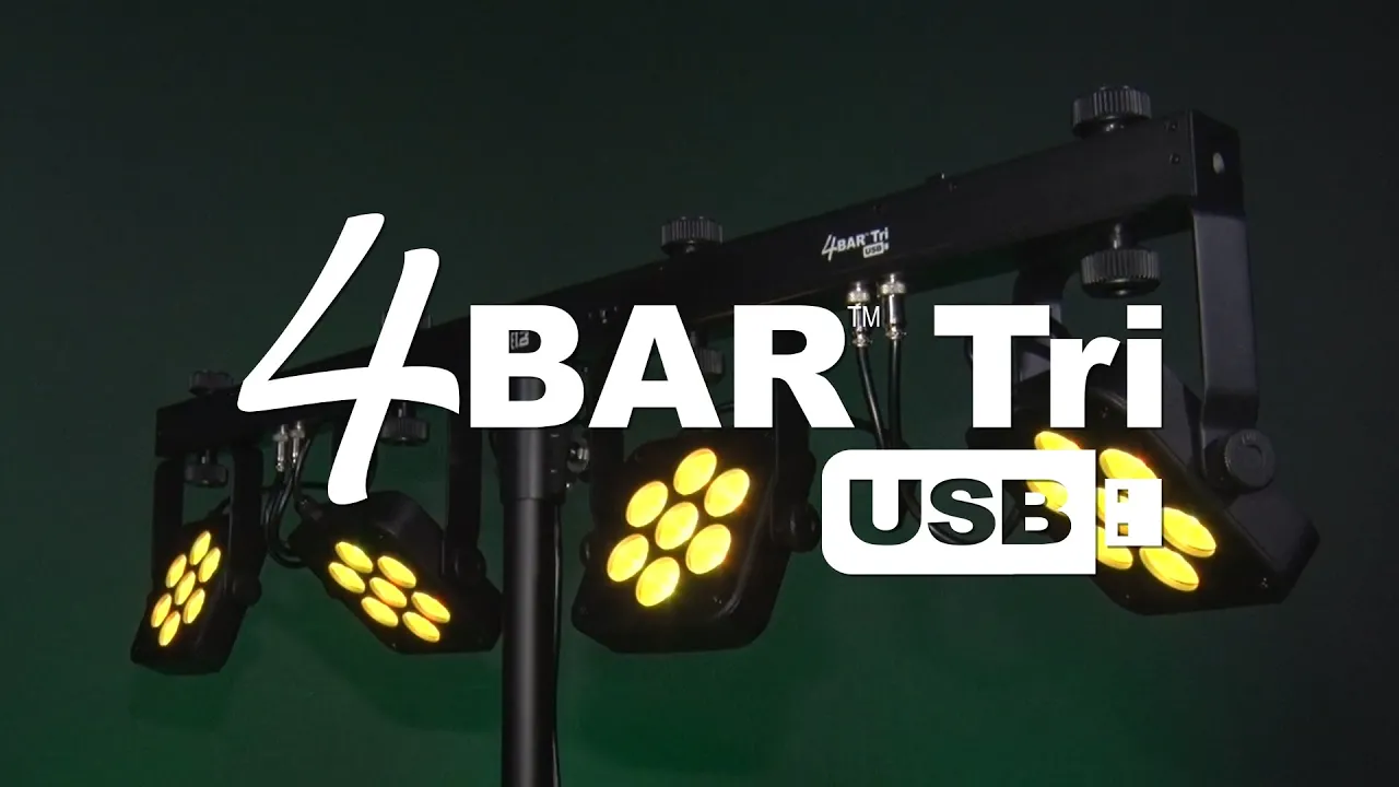 Product video thumbnail for Chauvet 4BAR Tri USB DMX RGB LED Wash Light System