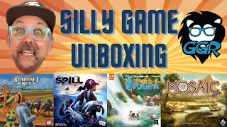 Silly Board Game Unboxings from August 2022 - Mosaic, The Spill, The Librarians and more!