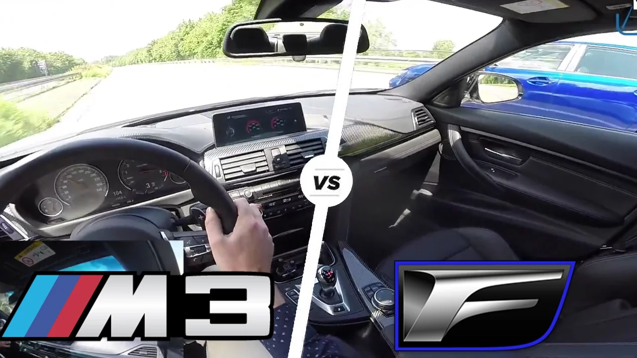 BMW M3 Competition Package 2016 vs Lexus GS F FAST! Acceleration Autobahn POV Drive