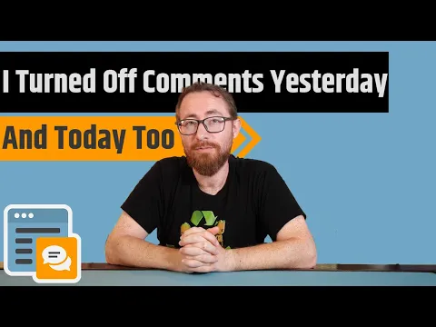 I Turned Off Comments Yesterday
