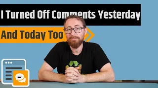 I Turned Off Comments Yesterday
