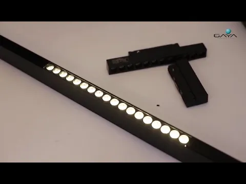 Trilho Magnético de Embutir Gaya Mag Preto 1m