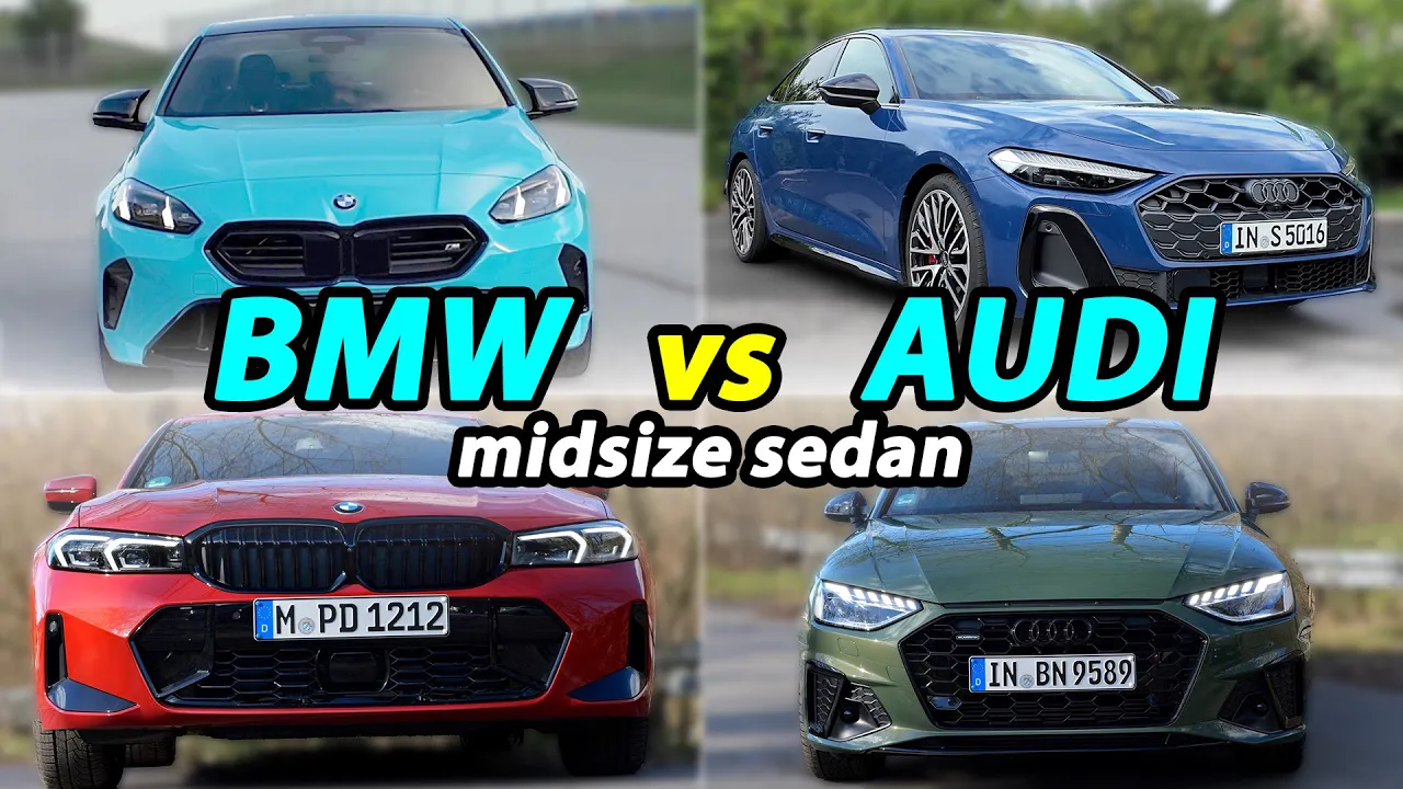 Audi vs BMW sedan comparison A5 vs 4 Series, A4 vs 3 Series, S4 vs M340i, 2 Series M235i vs S3 / RS3