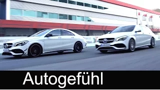 Mercedes-AMG CLA 45 4MATIC Coupé/Sedan vs Shooting Brake Facelift Sound Racetrack Exterior/Interior