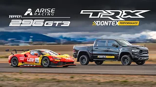 Ferrari 296 GT3 vs 1200hp RAM TRX drag race!