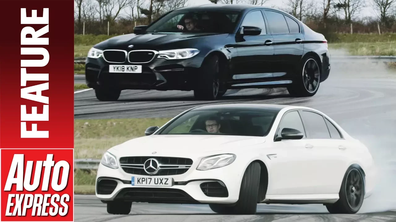 DRIFT OFF! Mercedes-AMG E 63 S takes on BMW M5 in smokey sideways challenge
