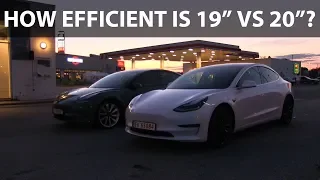 Model 3 Performance energy consumption 20" vs 19"