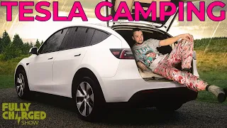 CAMPING In The Boot Of A Tesla Model Y