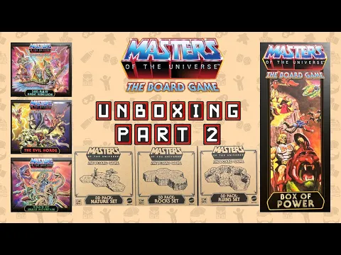 UNBOXING | Part 2 | MotU Board Game Clash for Eternia | Expansions, 3D Terrain, & Box of Power
