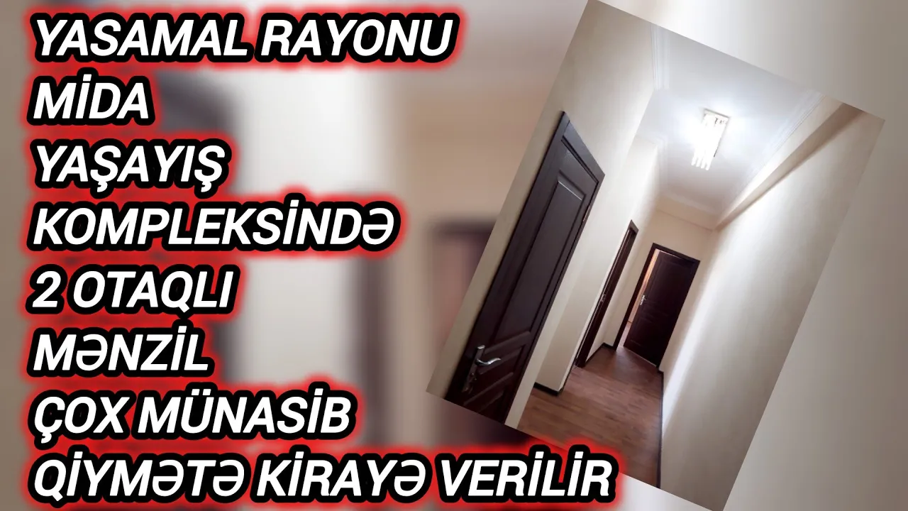 İcarə yeni tikili 2 otaqlı 60 m², İnşaatçılar m.- (əmlakın videosu)