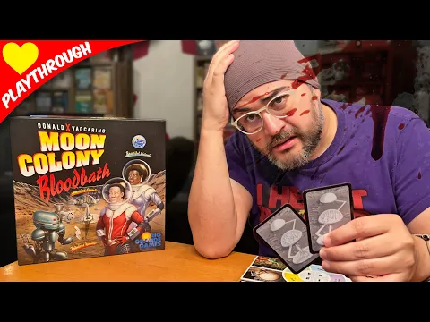 Moon Colony Bloodbath! board game Playthrough / game play (Shared deck building!) Donald X Vaccarino
