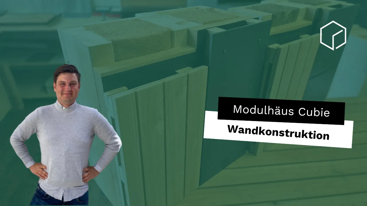 Wandquerschnitt der modularen Cubie-Hauskonstruktion