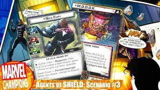 Marvel Champions Agents of SHIELD Scenario 3 - Solo Playthrough NICK FURY vs MODOK