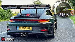 Porsche 911 992 GT3 RS AKRAPOVIC | INSANE SOUND & 0-298KMH TOP SPEED on AUTOBAHN