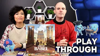 Rise of Babel - Deck building with competitive tile placement - Playthrough w/ Tarrant & Stella