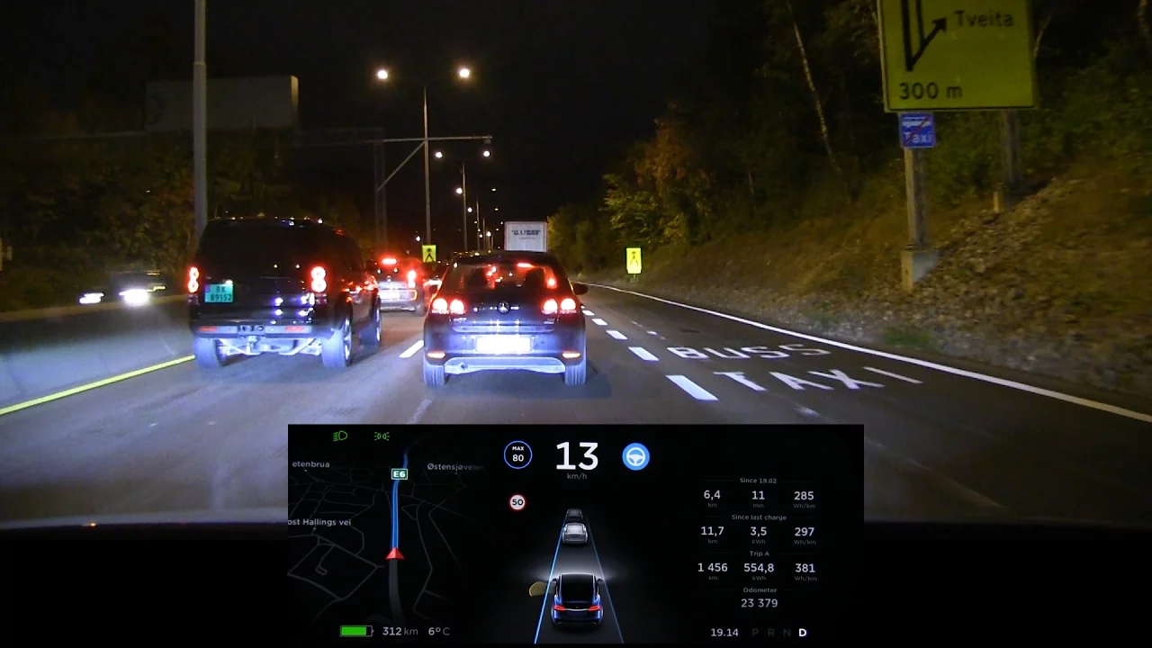 Tesla Model X v8.0 autopilot long test