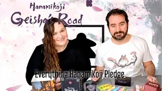 Unboxing Geishas' Road Kickstarter Edition - Everything Hanamikoji Pledge. CBD EmperorS4 Games