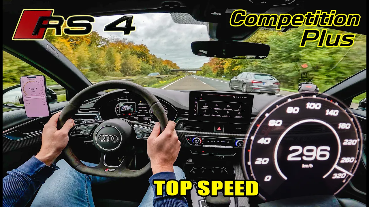 Audi RS4 B9 Competition PLUS is AWESOME on the AUTOBAHN