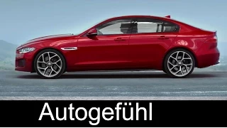 Jaguar XE Exterior mid-size car vs BMW 3-Series Mercedes C-Class & Audi A4 all-new neu