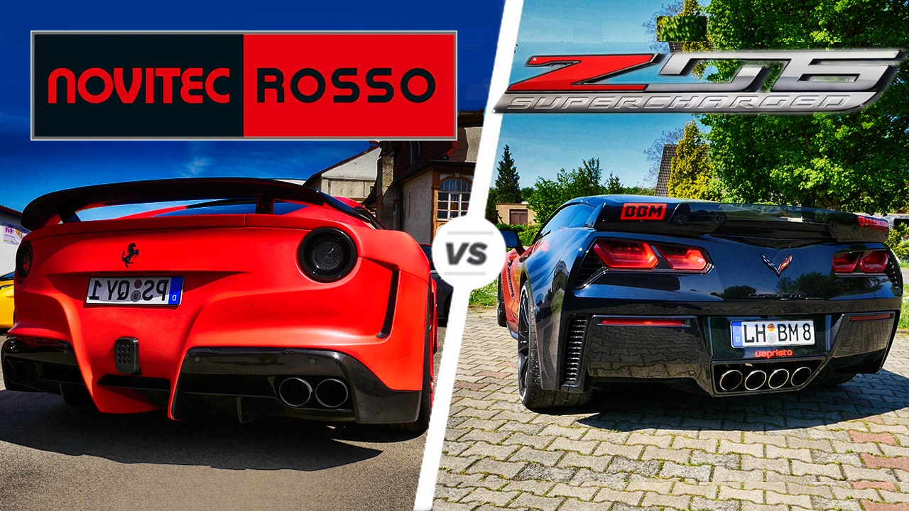 Ferrari F12 vs Corvette Z06 ACCELERATION SOUND & POV Autobahn by AutoTopNL