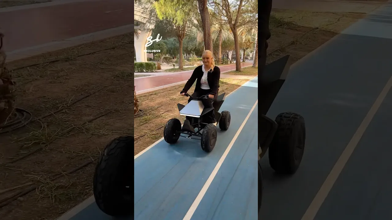 We tested out the $1,800 Tesla Cyberquad 😍 #tesla #cyberquad #cybertruck
