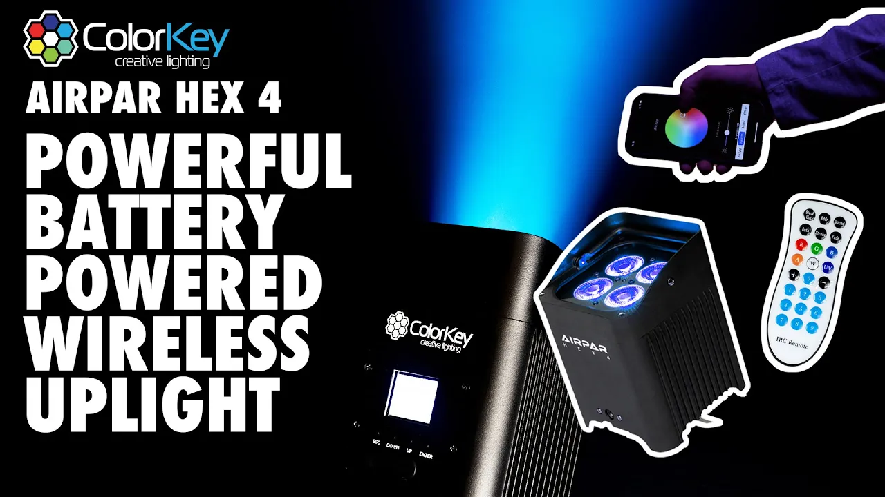 Product video thumbnail for ColorKey AirPar HEX 4 RGBW Battery LED Par Uplight