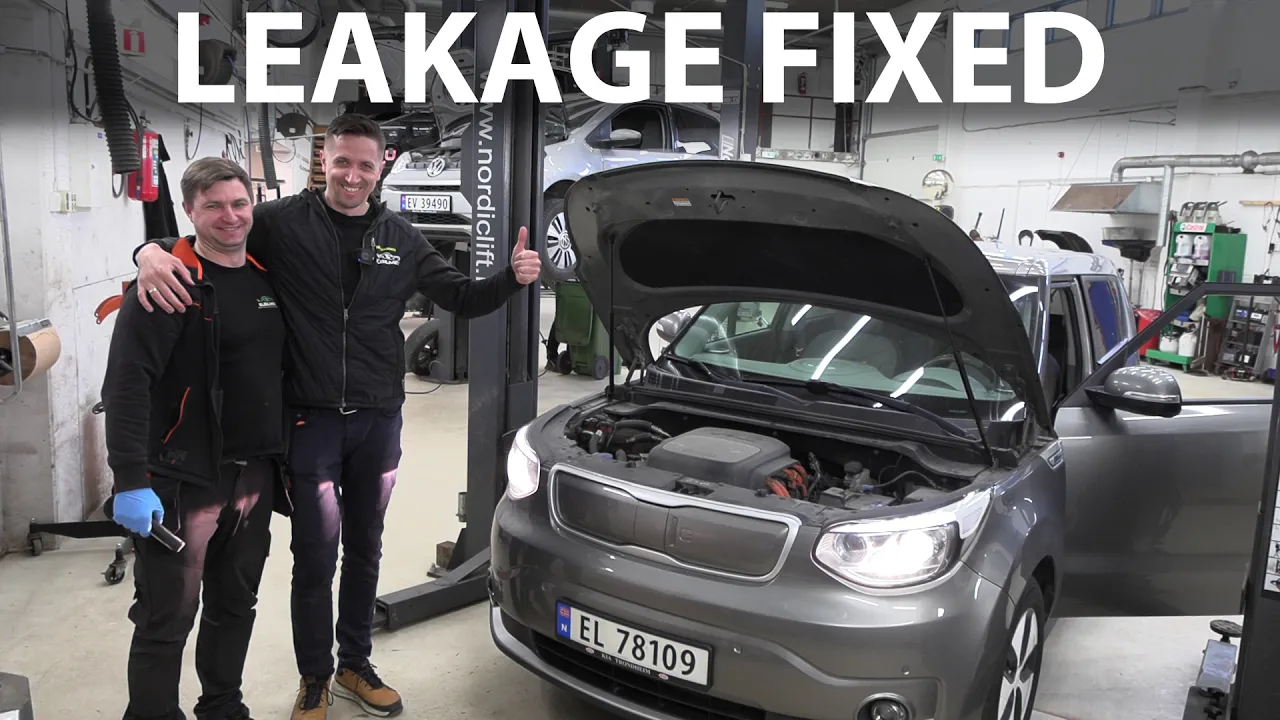 Kia Soul 27 kWh getting AC service at Elbilmek