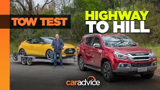 2020 Isuzu MU-X Review | Towing Test - heavy load, up hill | CarAdvice