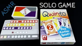 ASMR Solo Board Game Playthrough - QWINTO the card game