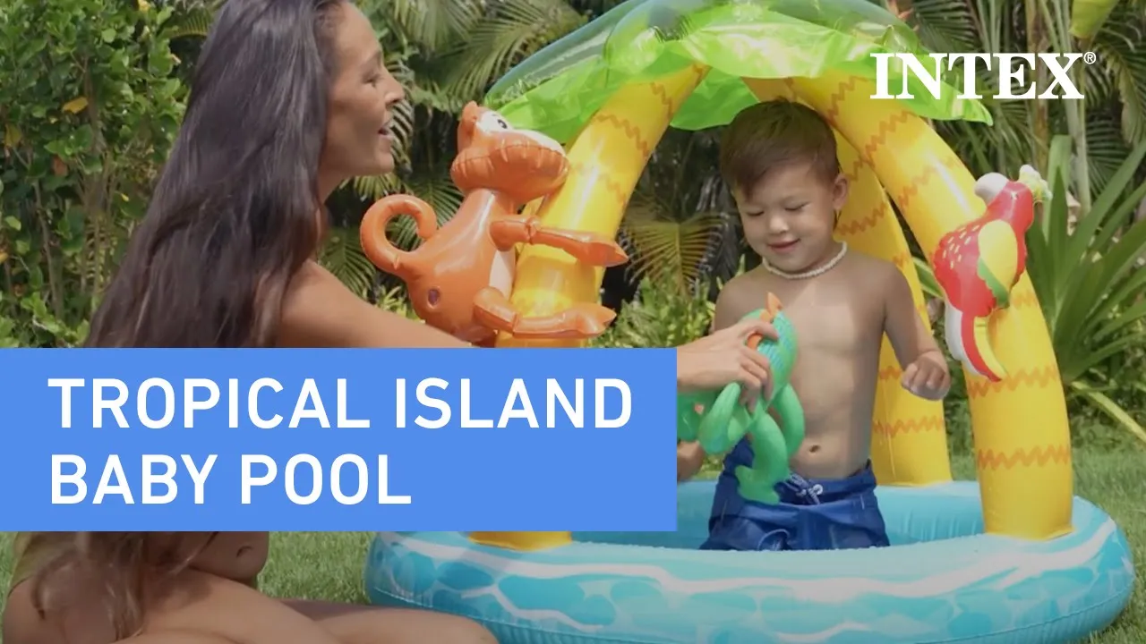 Басейн надувний Intex 102х86 см "Тропічний острів" для дітей 1-3 років