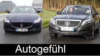 Best luxury saloon comparison test review Mercedes S-Class vs Maserati Quattroporte - Autogefühl