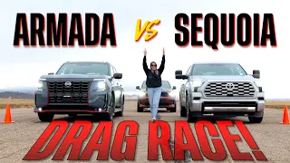 Nissan Armada Nismo vs Toyota Sequoia vs Dodge Durango - Huge SUVs Shouldn't Be This Fast!