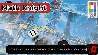 Playthrough | Math Knight (2025 9-Card Nanogame Print and Play Design Contest)