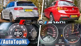 BMW M140i vs Audi RS3 | EXHAUST SOUND 0-250km/h ACCELERATION TOP SPEED & AUTOBAHN POV by AutoTopNL