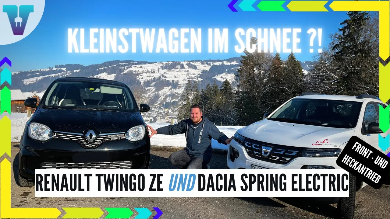 Dacia Spring & Renault Twingo ZE im Schneetest - Geht das? [Deutsch 4K] | Vision E Drive #146