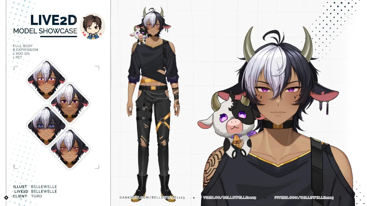 Commission Live2d Vtuber | Art & Rigging | Fullbody Model by bellewelle ...
