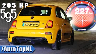 205HP Abarth 595 0-231 & *STRAIGHT PIPE* Tunnel SOUND by AutoTopNL