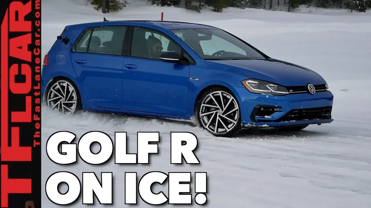 300 Horsepower + Snow Tires + Ice = VW Golf R Snow-Shredding Fun!
