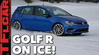 300 Horsepower + Snow Tires + Ice = VW Golf R Snow-Shredding Fun!
