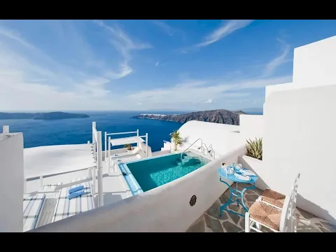 Terrasse mit Pool und Meerblick im Andromeda Villas & Spa Resort
