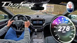 Maserati Ghibli Trofeo V8 "Gentleman's Ferrari" on Autobahn