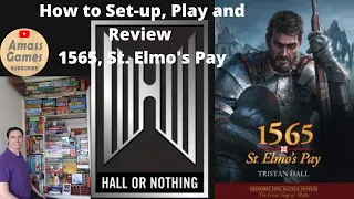 1565, St. Elmo's Pay historic card game. How to setup, play and review. Asymmetrical board game