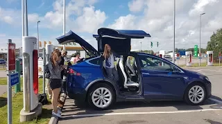 Tesla destination chargers on family vacation