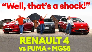 SHOOTOUT: Renault 4 E-tech vs Ford Puma vs MG S5 EV - a new champion?