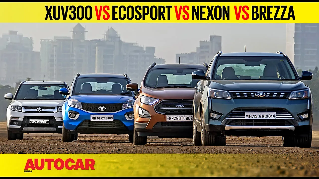 Mahindra XUV300 vs EcoSport vs Nexon vs Brezza | Comparison Test Review | Autocar India