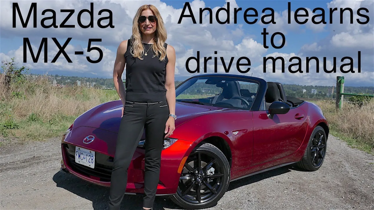Mazda MX-5 Review //  Andrea learns to drive stick.