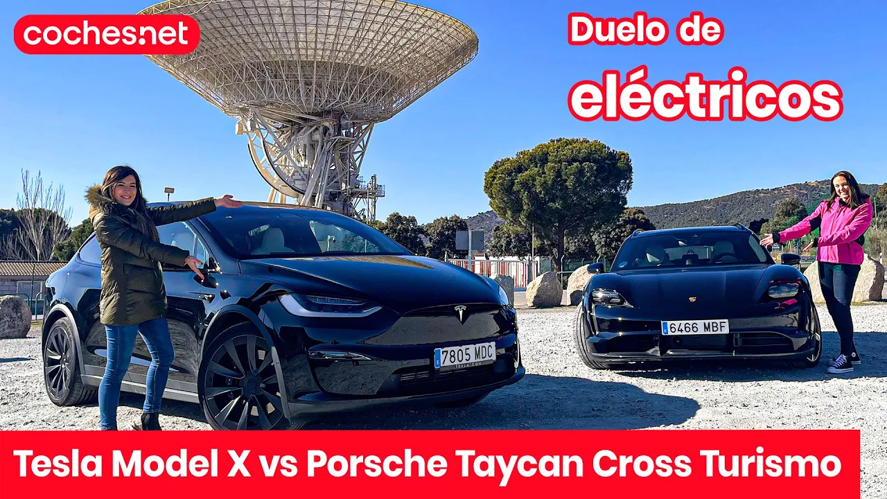 Tesla Model X vs Porsche Taycan Cross Turismo 2023 | Comparativa / Review en español | coches.net