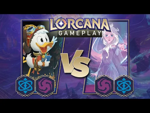 Disney Lorcana Trading Card Game Gameplay - Amythest/Sapphire vs Amythest/Sapphire